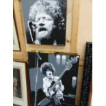 BRENDAN HIGGINS ( 20TH/21ST CENTURY) ARR. TWO PORTRAITS OF 1970'S ROCK ICONS SIGNED OIL ON CANVAS