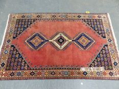 TWO PERSIAN TRIBAL RUGS 155 X 99 & 202 X 119CM