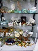 A ASSORTMENT OF ART DECO STYLE DECORATIVE ORNAMENTS INC. A POLAR BEAR CLOCK, ASHTRAYS, A RUSSIAN