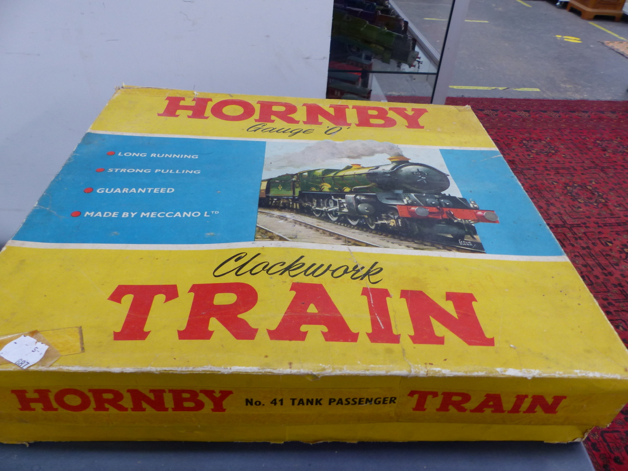 FIVE HORNBY BOXES FOR O GAUGE CLOCKWORK SETS PARTIALLY FILLED - Image 2 of 20