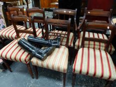 A SET OF FOUR MAHOGANY CHAIRS MATCHED TO ANOTHER AND TWO CARVERS