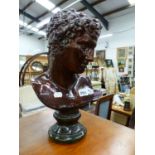 A LARGE POTTERY CLASSICAL STYLE BUST.
