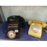 TWO VINTAGE TELEPHONES.