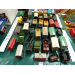 FORTY TWO HORNBY O GAUGE GOODS WAGONS, TENDERS AND TANKERS