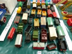 FORTY TWO HORNBY O GAUGE GOODS WAGONS, TENDERS AND TANKERS