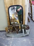 TWO ART DECO WALL MIRRORS
