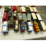 TWENTY THREE HORNBY O GAUGE GOODS WAGONS AND TANKERS