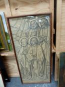 AFTER BURNE JONES. SAINTS, A DESIGN FOR STAINED GLASS, PRINT 97 x 43cms.