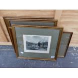 FIVE ANTIQUE HAND COLOURED SPORTING PRINTS, SIZES VARY (5)