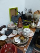 A COLLECTION OF LORD OF THE RINGS FIGURES, A SMALL QUANTITY OF KITCHENALIA, DENBY WARES, A METRONOME