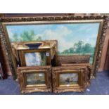 FIVE DECORATIVE MARINE PICTURES, IN GILT FRAMES, SIZES VARY (5)