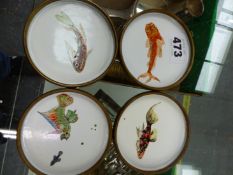 FOUR VINTAGE AUSTRIAN HAND ENAMELLED SMALL PIN TRAYS
