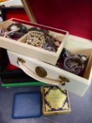 TWO BOXED SETS OF ROYAL CROWN DERBY PORCELAIN JEWELLERY TOGETHER WITH A LARGE COLLECTION OF
