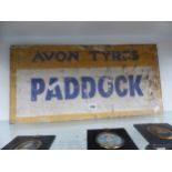 A VINTAGE AVON TYRES PADDOCK ADVERTISING SIGN