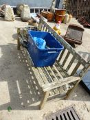 A TEAK GARDEN BENCH