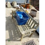 A TEAK GARDEN BENCH