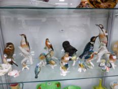 A COLLECTION OF KARL ENS AND OTHER CERAMIC BIRD FIGURES