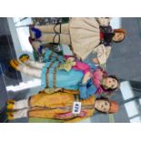 THREE VINTAGE EASTERN COSTUME DOLLS