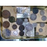 A GROUP OF EARLY SILVER AND COPPER COINS, TOGETHER WITH VICTORIAN AND LATER COPPER AND OTHER COINAGE