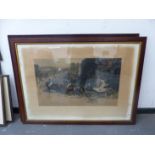 AFTER S. E. WALLER. TWO LARGE FOLIO ANTIQUE HAND COLOURED CARRIAGE PRINTS, 73 x 103cms.