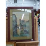 LATE 19th CENTURY ITALIAN SCHOOL. A VENETIAN CANAL VIEW, SIGNED INDISTINCTLY, WATERCOLOUR, 58 x