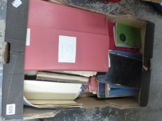 A LARGE BOX OF ANTIQUE AND LATER EPHEMERA.