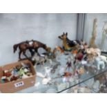 A COLLECTION OF MISCELLANEOUS METAL, GLASS AND CERAMIC ANIMAL FIGURES