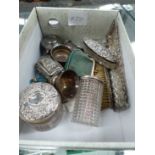 A QUANTITY OF SILVER MOUNTED DRESSING TABLE JARS ETC.
