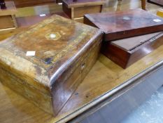 TWO VICTORIAN WORK BOXES