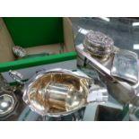 A HALLMARKED SILVER POCKET CARD CASE, A CIGARETTE CASE, SIFTER SPOON AND TWO OTHERS, A SILVER