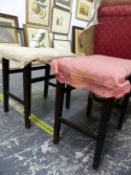 A PAIR OF CORONATION STOOLS.