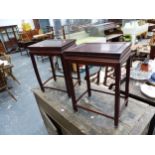 A PAIR OF CHINESE HARDWOOD WINE TABLES