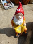 A GARDEN GNOME.