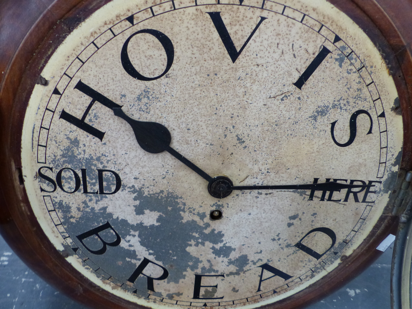 A MAHOGANY FRAMED WALL TIMEPIECE INSCRIBED HOVIS BREAD SOLD HERE - Image 11 of 13