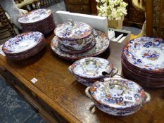 A VICTORIAN IRONSTONE DINNER SERVICE