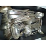 A SILVER PLATED CUTLERY SERVICE FOR 18 PLACE SETTINGS, 77 PIECES IN TOTAL.