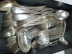 A SILVER PLATED CUTLERY SERVICE FOR 18 PLACE SETTINGS, 77 PIECES IN TOTAL.