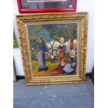 A DECORATIVE PAINTING AFTER A 19th/20th CENTURY FRENCH ARTIST, OIL ON CANVAS, THE STRETCHER STAMPED,