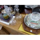 SCHWEPPES ASHTRAY, DECANTERS, PAPERWEIGHT, ETC.