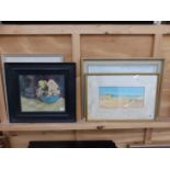 H. DEARDEN (EARLY 20TH CENTURY) A BEACH SCENE, SIGNED, WATERCOLOUR, 13 X 28cm, TOGETHER WITH OTHER