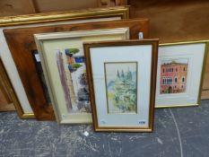 FOUR WATERCOLOURS AND A PRINT (5)