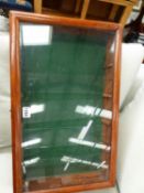 A GLAZED MAHOGANY TABLE TOP DISPLAY CASE