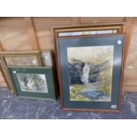 A SMALL COLLECTION OF DECORATIVE FURNISHING PICTURES, INCLUDING WATERCOLOURS, ETC, SIZES VARY