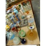 GLASS VASES, METAL TOPPED GLASS FLASKS, CARAFES AND OTHER GLASS, WESTERWALD STONE WARES, ORIENTAL