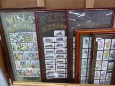 A COLLECTION OF FRAMED CIGARETTE CARDS AND RELATED PICTURES (10)