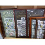 A COLLECTION OF FRAMED CIGARETTE CARDS AND RELATED PICTURES (10)