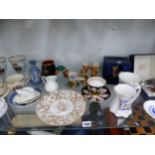 WORCESTER GLAZED PARIAN WARES, A MOUSTACHE CUP AND SAUCER, CORONATION AND ORNAMENTAL CERAMICS