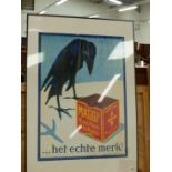 A DUTCH COLOUR ADVERTISING POSTER, FRAMED,99 X 69cm