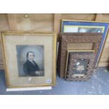 A 19th CENTURY PASTEL PORTRAIT OF A GENTLEMAN, 24 x 19cm, TOGETHER WITH OTHER WORKS BY DIFFERENT