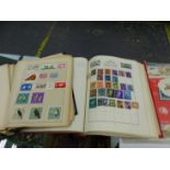 TWO STAMP ALBUMS AND LOOSE STAMPS